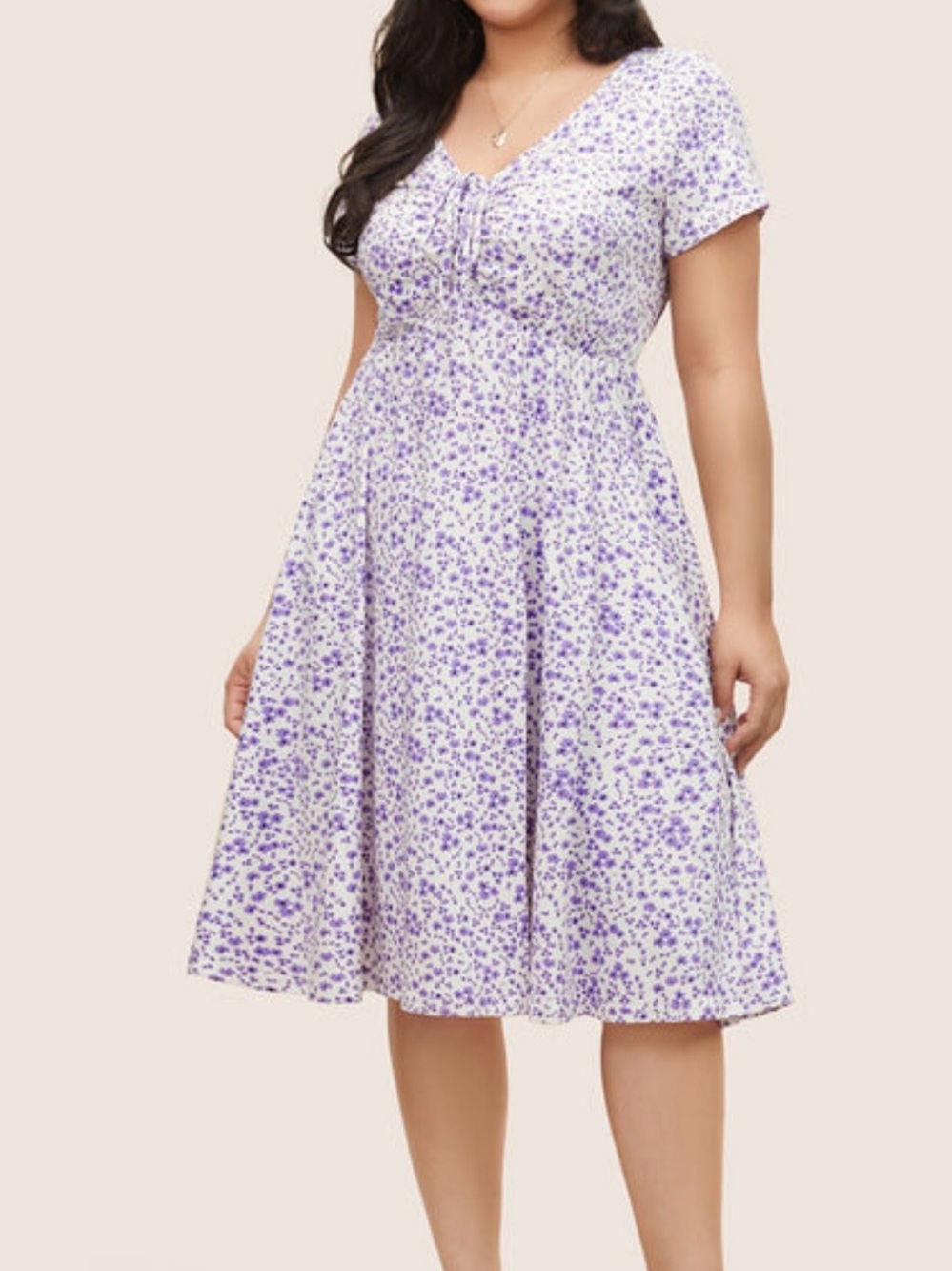 BloomChic Lavender Floral Tie-Front Midi Dress—US Size 22-24